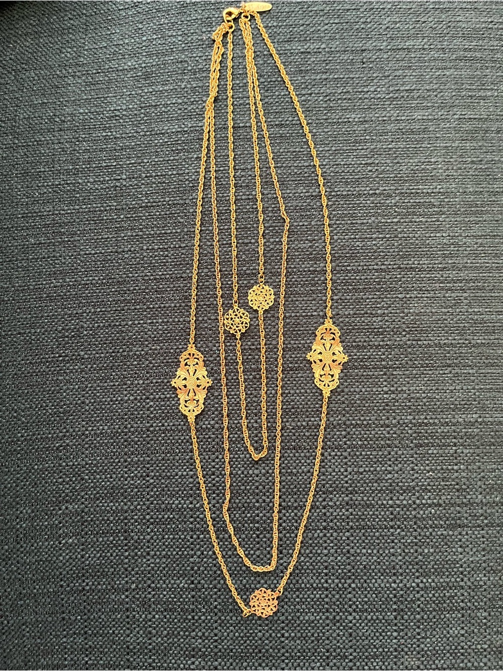 Nygard Gold Multi-Layer Filigree Necklace